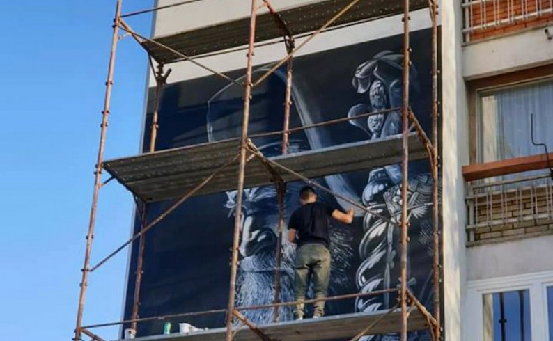 U Foči oslikan mural mitropolita Amfilohija